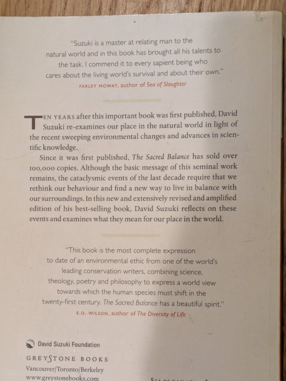 The Sacred Balance: Rediscovering Our Place in Nature by Suzuki, David